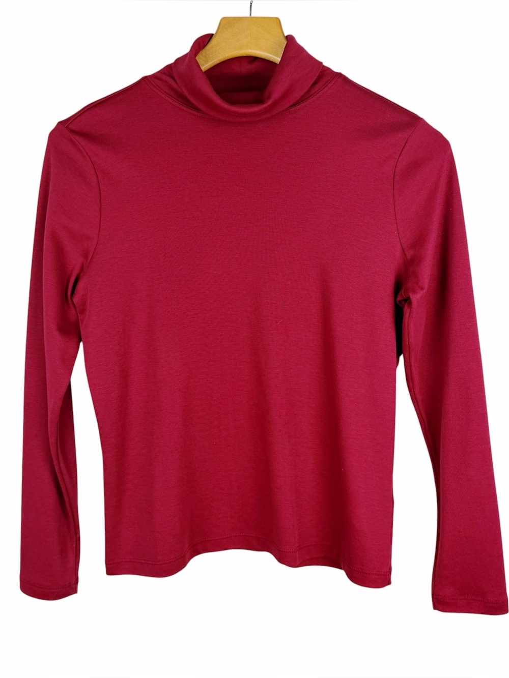 L.L.Bean 100% Supima Cotton Turtleneck Maroon Red Petite Small
